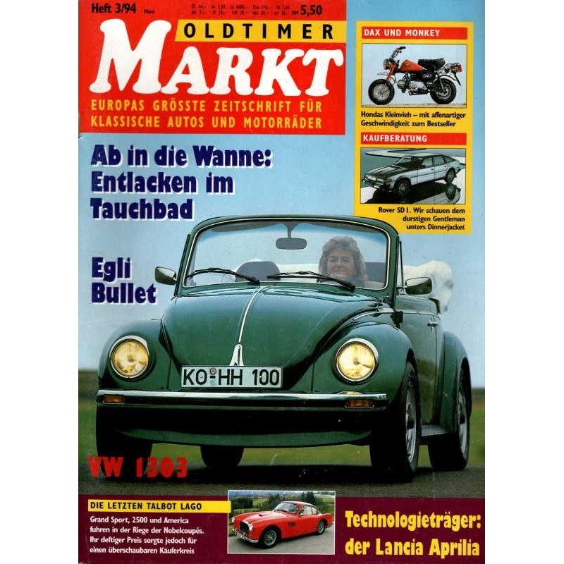 Oldtimer Markt Heft 3/März 1994 - VW 1303