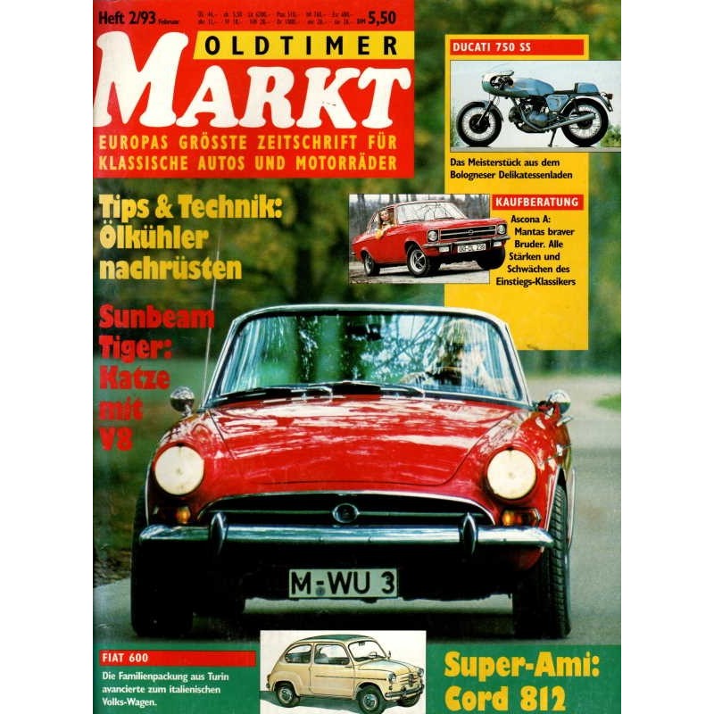 Oldtimer Markt Heft 2/Februar 1993 - Sunbeam Tiger V8