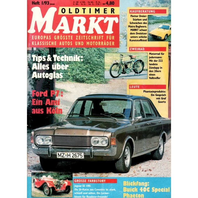 Oldtimer Markt Heft 1/Januar 1993 - Ford P7