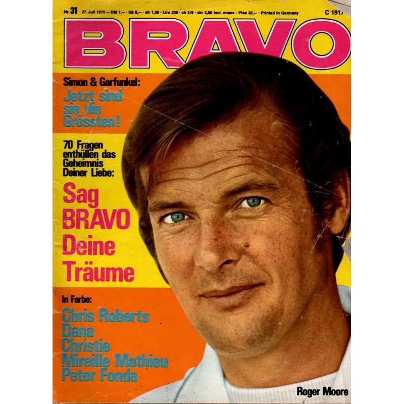 BRAVO Nr.31 / 27 Juli 1970 - Roger Moore