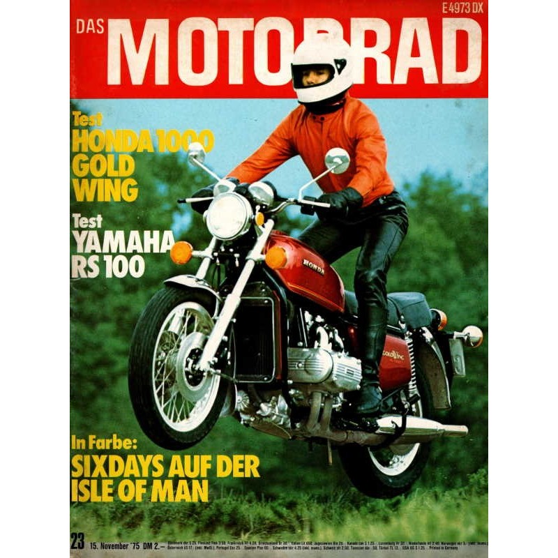 Das Motorrad Nr.23 / 15 November 1975 - Honda 1000 Gold Wing