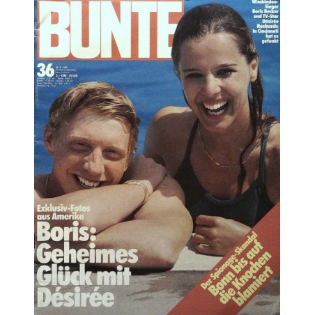 BUNTE Nr.36 / 29 August 1985 - Boris Becker & Desiree Nosbusch