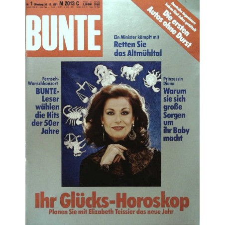 BUNTE Nr.1 / 30 Dezember 1981 - Elizabeth Teissier