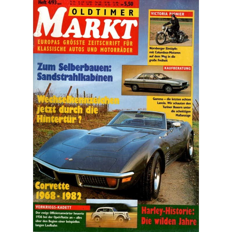 Oldtimer Markt Heft 4/April 1993 - Corvette 1968 bis 1982