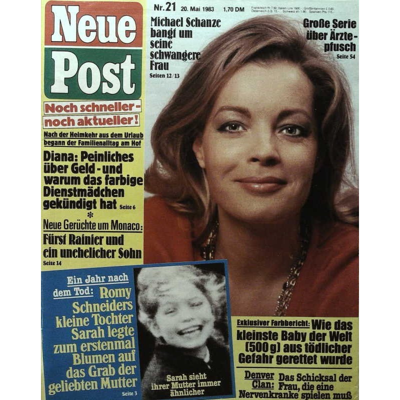 Neue Post Nr.21 / 20 Mai 1983 - Romy Schneider