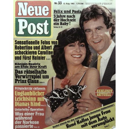 Neue Post Nr.33 / 12 August 1983 - Kurt Felix & Paola