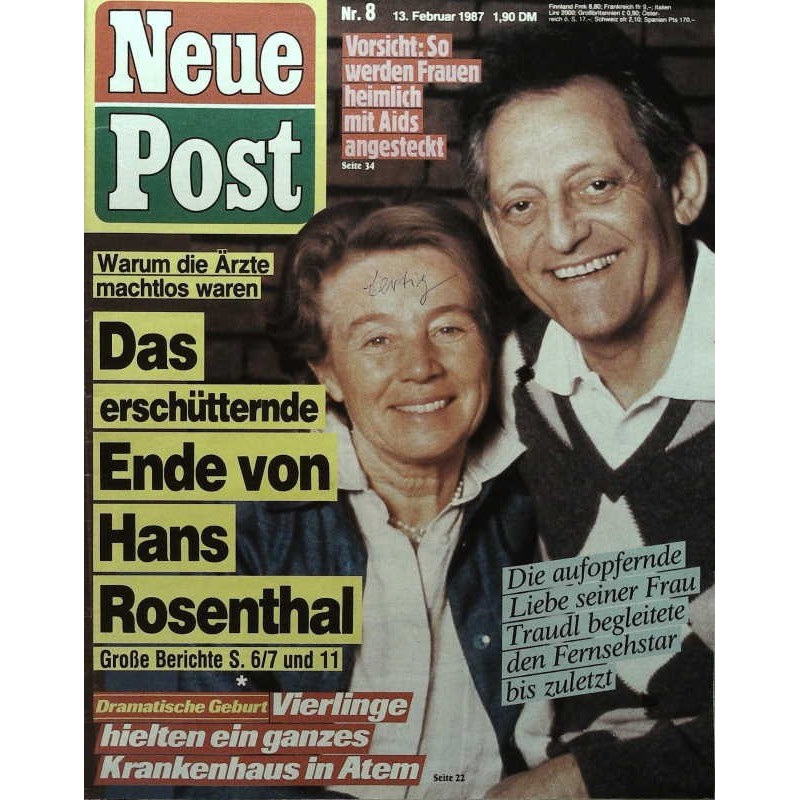 Neue Post Nr.8 / 13 Februar 1987 - Hans Rosenthal