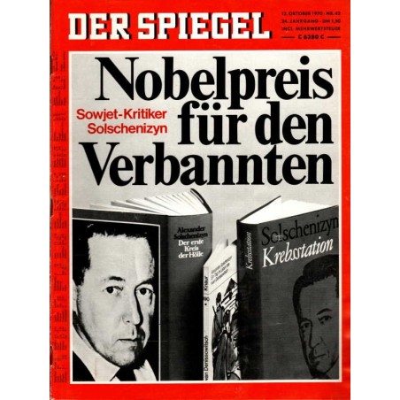 Der Spiegel Nr.42 / 12 Oktober 1970 - Kritiker Solschenizyn