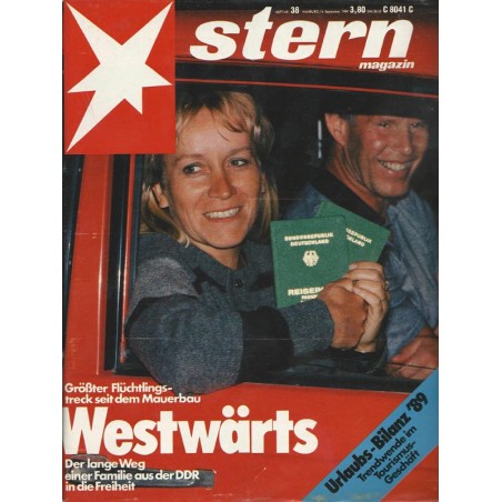 stern Heft Nr.38 / 14 September 1989 - Westwärts