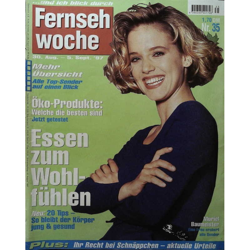 Fernsehwoche Nr. 35 / 30 Aug. bis 5 Sept. 1997 - Muriel Baumeister