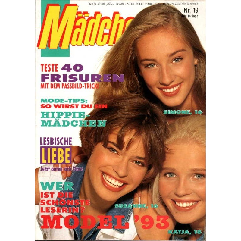 Mädchen Nr.19 / 25 August 1993 - Model 93