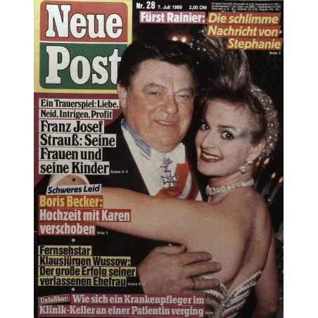 Neue Post Nr.28 / 7 Juli 1989 - Franz Josef Strauß