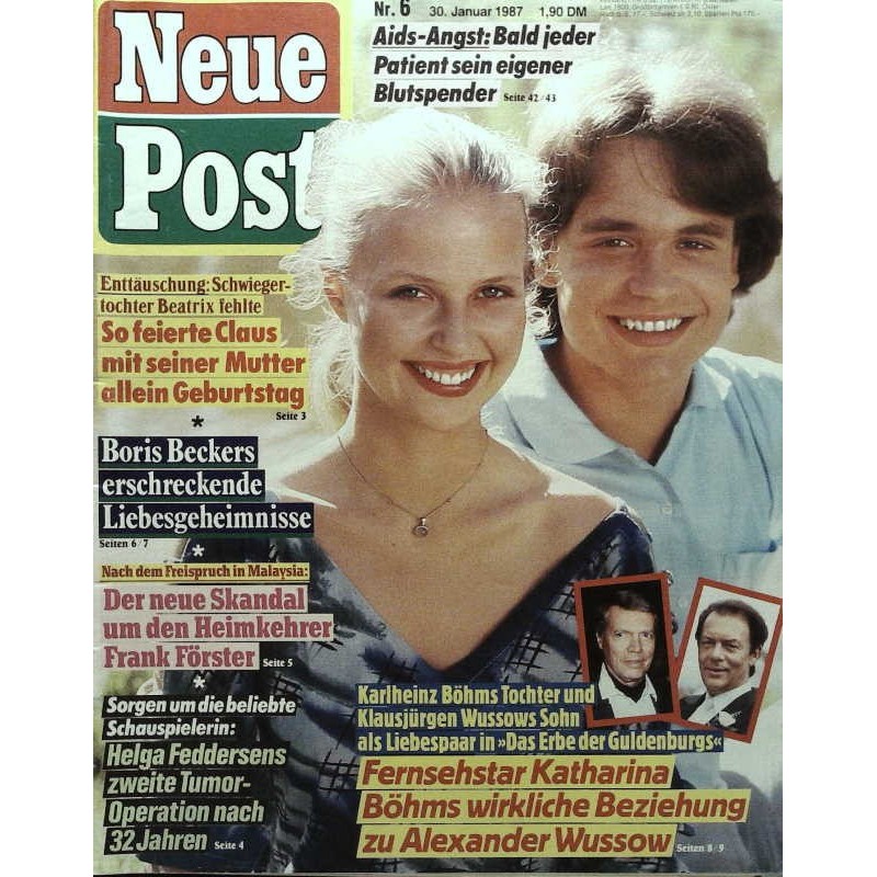 Neue Post Nr.6 / 30 Jan 1987 - Katharina Böhm & Alexander Wussow