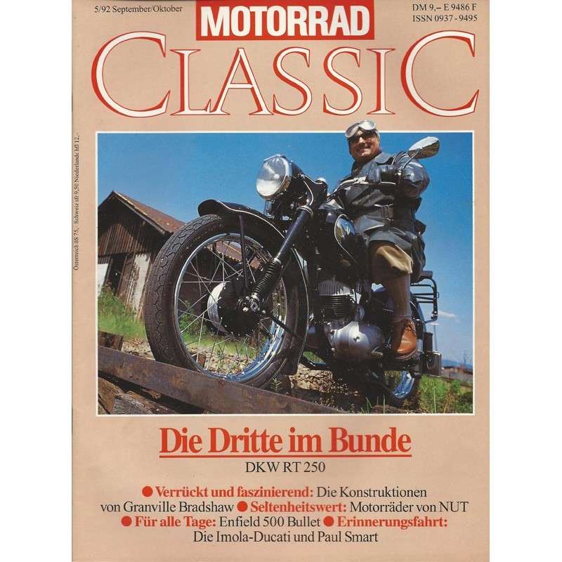 Motorrad Classic 5/92 - September/Oktober 1992 - Die Dritte im Bunde DKW RT 250