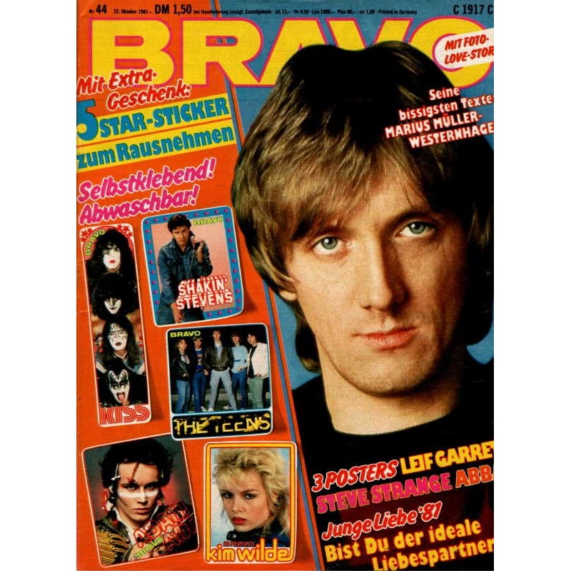 BRAVO Nr.44 / 22 Oktober 1981 - Marius Müller Westernhagen