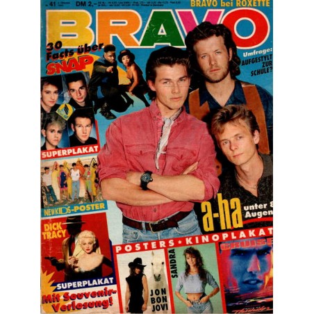 BRAVO Nr.41 / 4 Oktober 1990 - A-ha unter 8 Augen