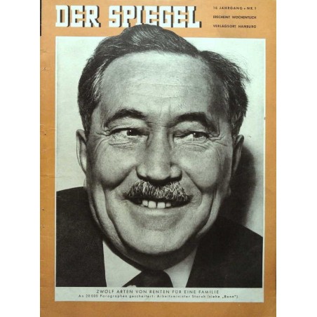 Der Spiegel Nr.1 / 4 Januar 1956 - Arbeitsminister Storch