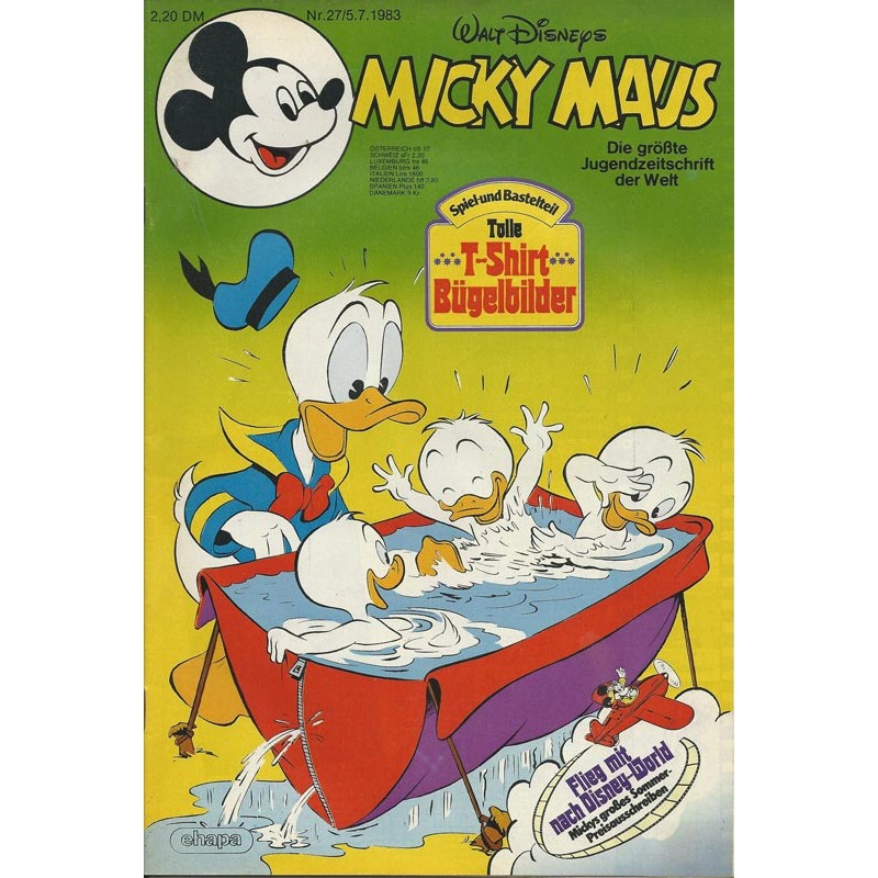 Micky Maus Nr. 27 / 5 Juli 1983 - Tolle T-Shirt Bügelbilder