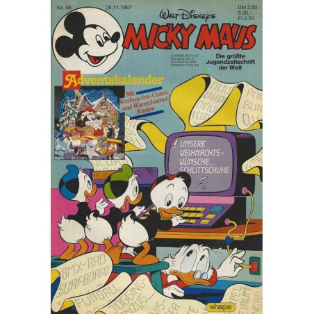 Micky Maus Nr. 49 / 26 November 1987 - Adventskalender