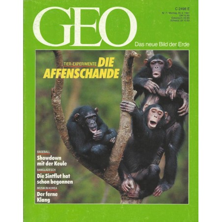 Geo Nr. 7 / Juni 1991 - Die Affenschande