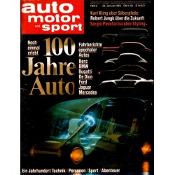 auto motor & sport Heft 2 / 22 Januar 1986 - 100 Jahre Auto