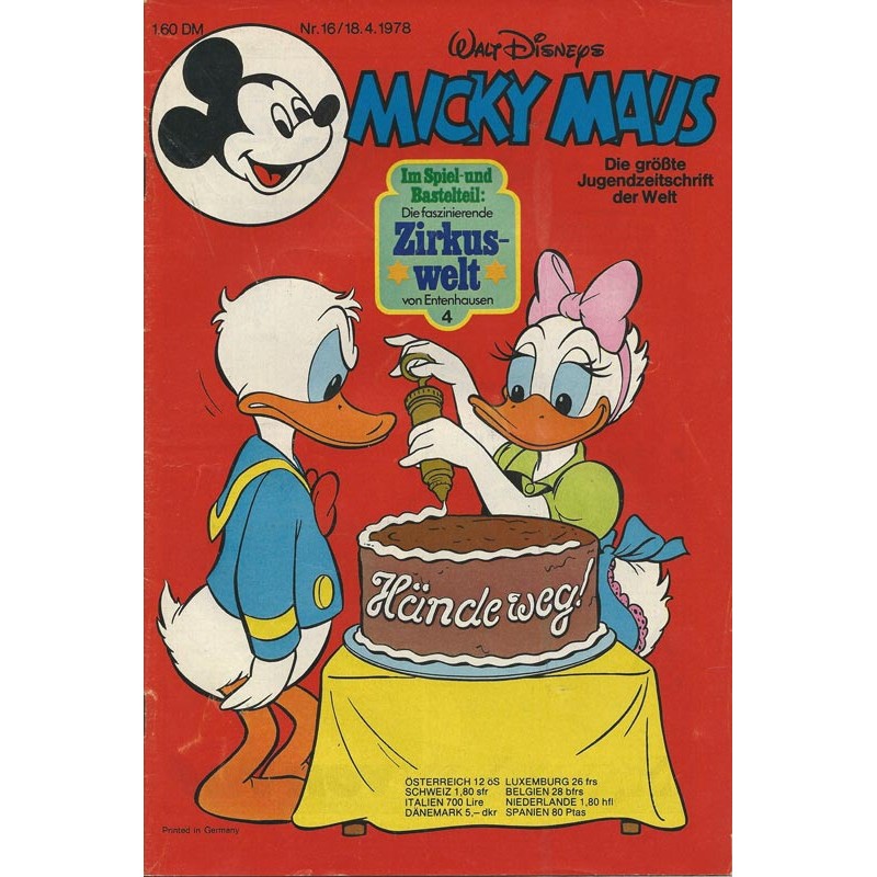 Micky Maus Nr. 16 / 18 April 1978 - Hände weg!