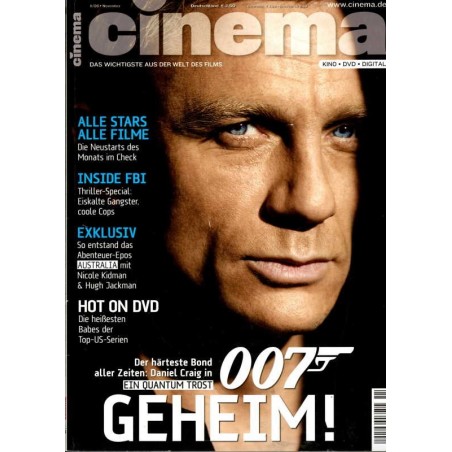 CINEMA 11/08 November 2008 - Daniel Craig 007