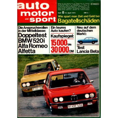 auto motor & sport Heft 8 / 14 April 1973 - BMW und Alfa