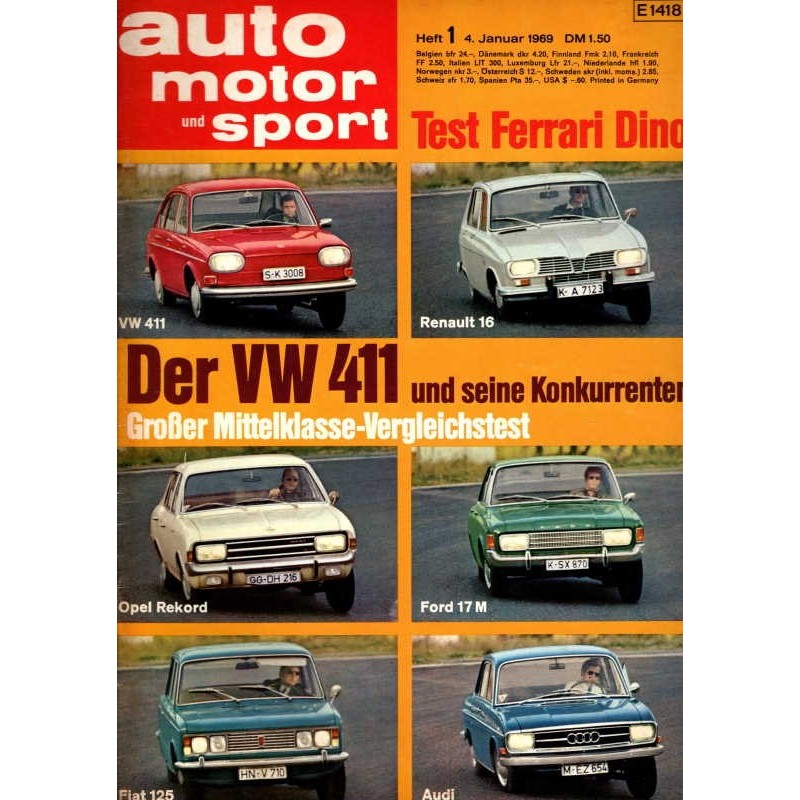 auto motor & sport Heft 1 / 4 Januar 1969 - Der VW 411