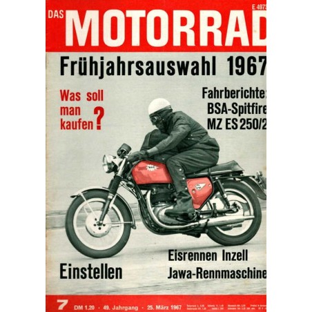 Das Motorrad Nr.7 / 25 März 1967 - BSA Spitfire MZ ES 250/2