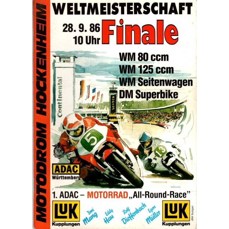 Weltmeisterschaft Finale Motorrad / 28 September 1986