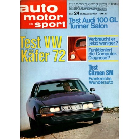 auto motor & sport Heft 24 / 20 November 1971 - Citroen SM