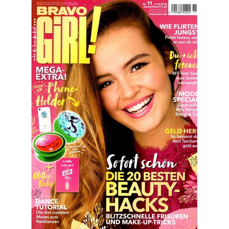 Bravo Girl Nr.11 / 2.10.2018 - Die 20 besten Beauty Hacks