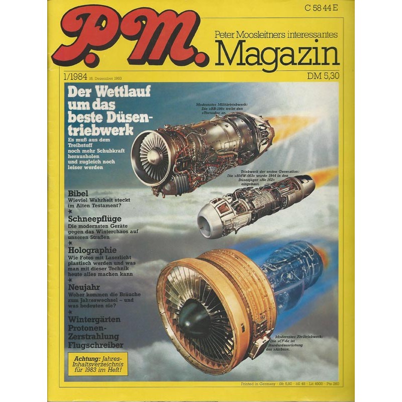 P.M. Ausgabe Januar 1/1984 - Das beste Düsentriebwerk