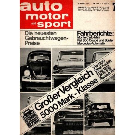 auto motor & sport Heft 7 / 3 April 1965 - Großer Vergleich