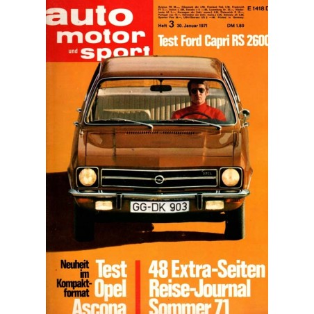 auto motor & sport Heft 3 / 30 Januar 1971 - Opel Ascona