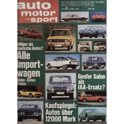 auto motor & sport Heft 6 / 13 März 1971 - Alle Importwagen