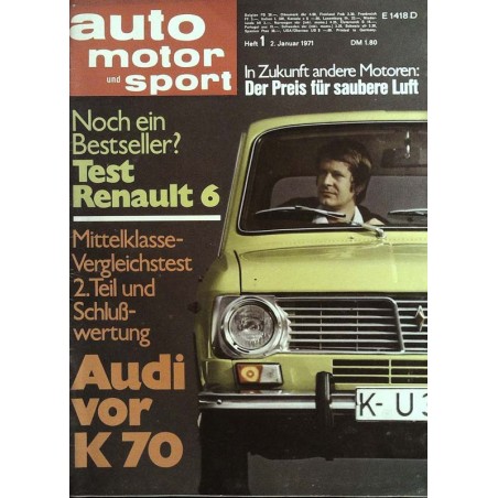 auto motor & sport Heft 1 / 2 Januar 1971 - Renault 6