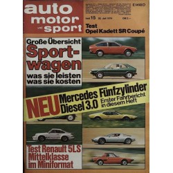 auto motor & sport Heft 15 / 20 Juli 1974 - Sportwagen