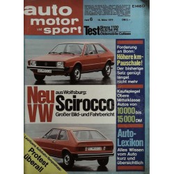 auto motor & sport Heft 6 / 16 März 1974 - VW Scirocco