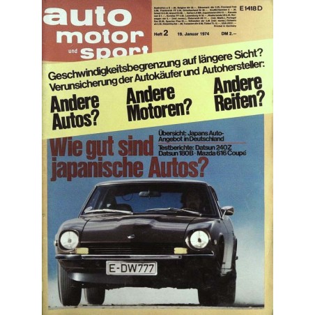 auto motor & sport Heft 2 / 19 Januar 1974 - Japanische Autos