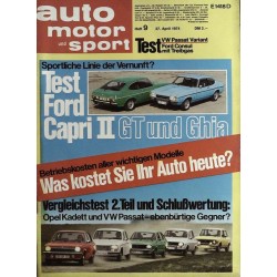 auto motor & sport Heft 9 / 27 April 1974 - Ford Capri GT & Ghia