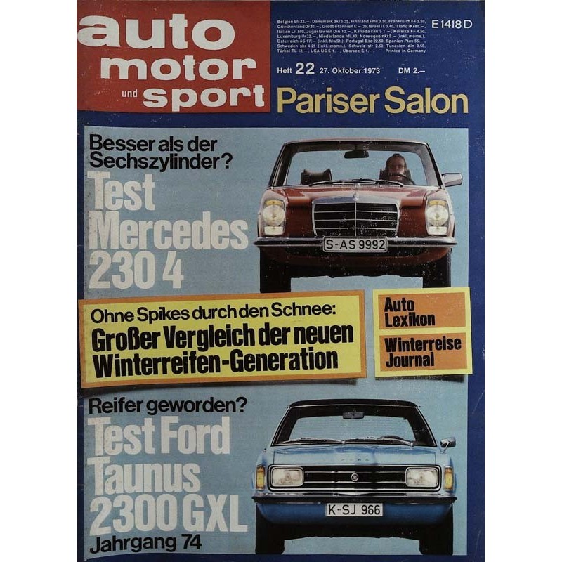 auto motor & sport Heft 22 / 27 Oktober 1973 - Mercedes & Ford