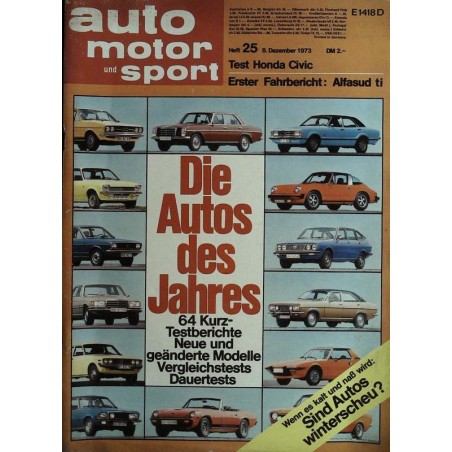 auto motor & sport Heft 25 / 8 Dezember 1973 - Die Autos des Jahres