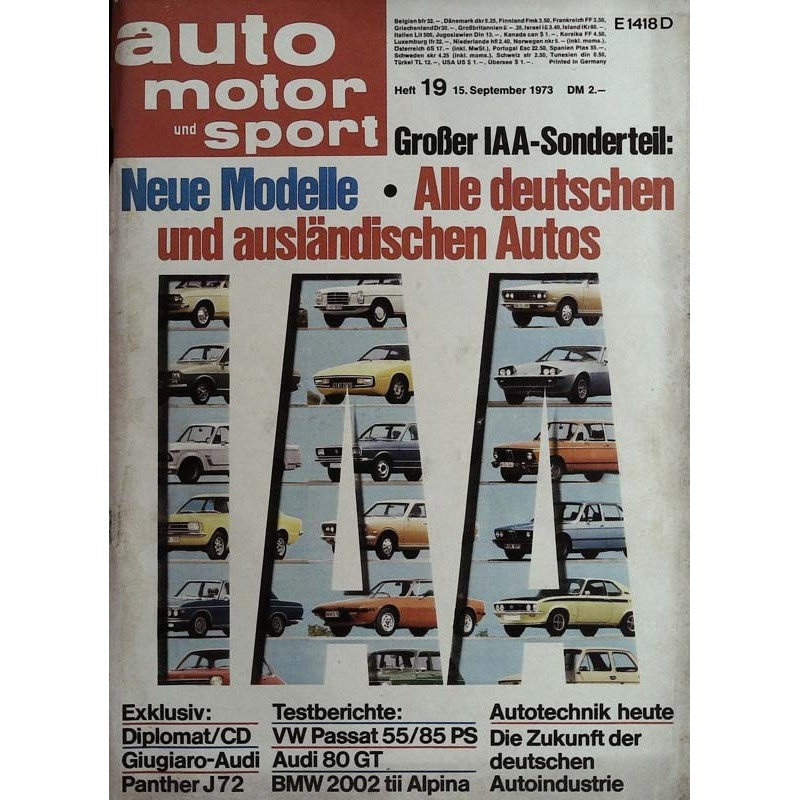 auto motor & sport Heft 19 / 15 September 1973 - IAA