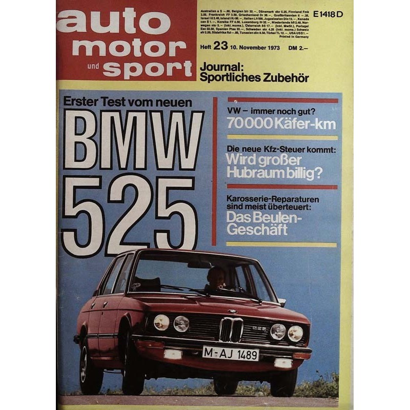auto motor & sport Heft 23 / 10 November 1973 - BMW 525