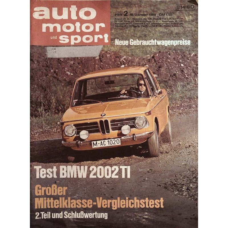 auto motor & sport Heft 2 / 18 Januar 1969 - BMW 2002 TI