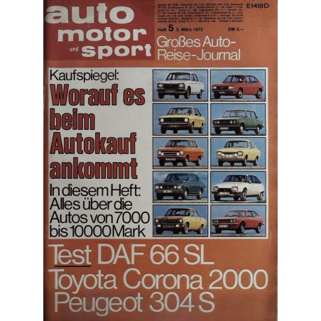 auto motor & sport Heft 5 / 3 März 1973 - Kaufspiegel
