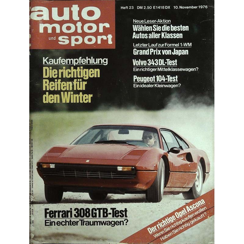 auto motor & sport Heft 23 / 10 Nov. 1976 - Ferrari 308 GTB
