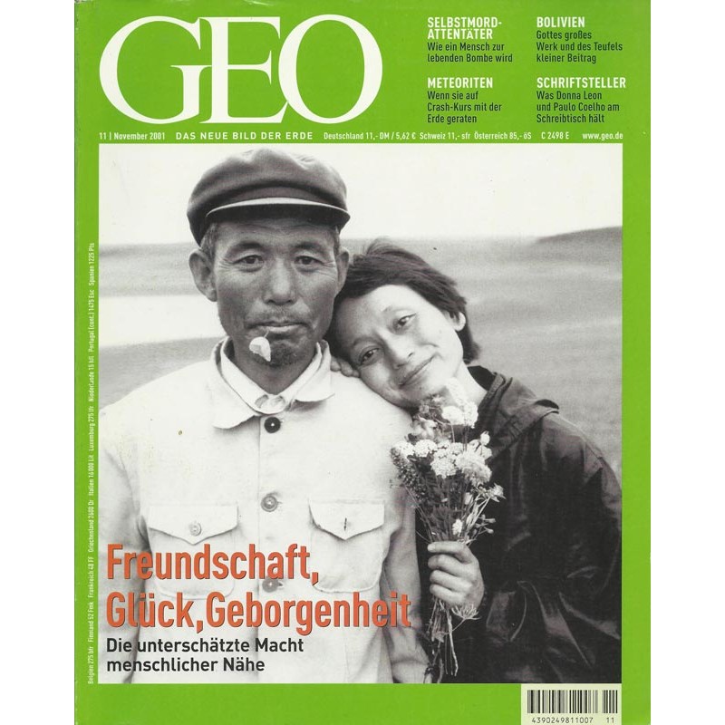 Geo Nr. 11 / November 2001 - Freundschaft, Glück, Geborgenheit
